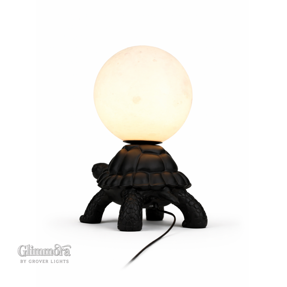Tortoise Base Globe Table Lamp – Artistic Decorative Lighting
