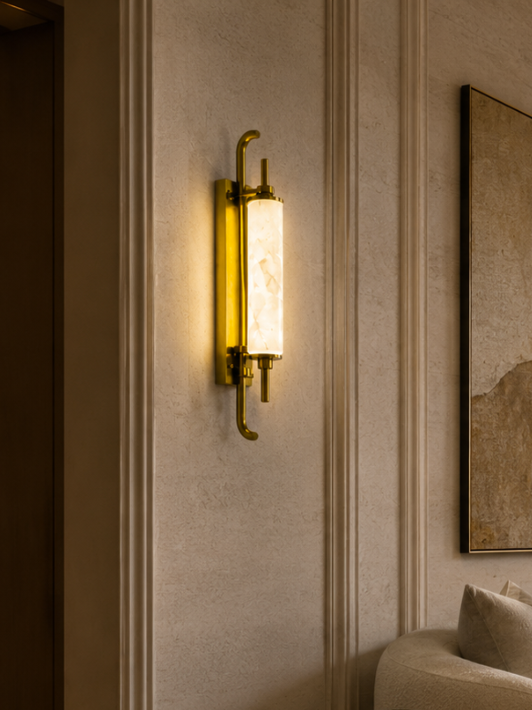 Luxury Marble-Look LED Wall Light for Bedroom & Living Room