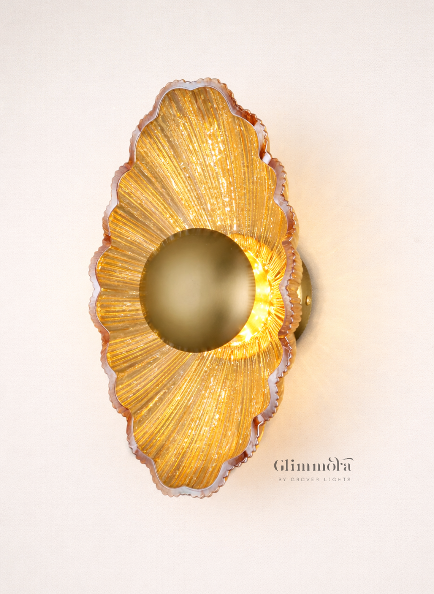 Fluted Glass Petal Wall Sconce