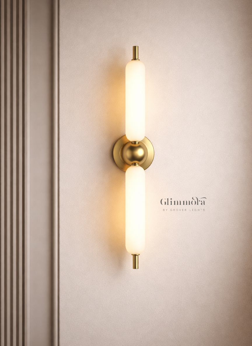 Dual Vertical LED Wall Sconce with Style Accent