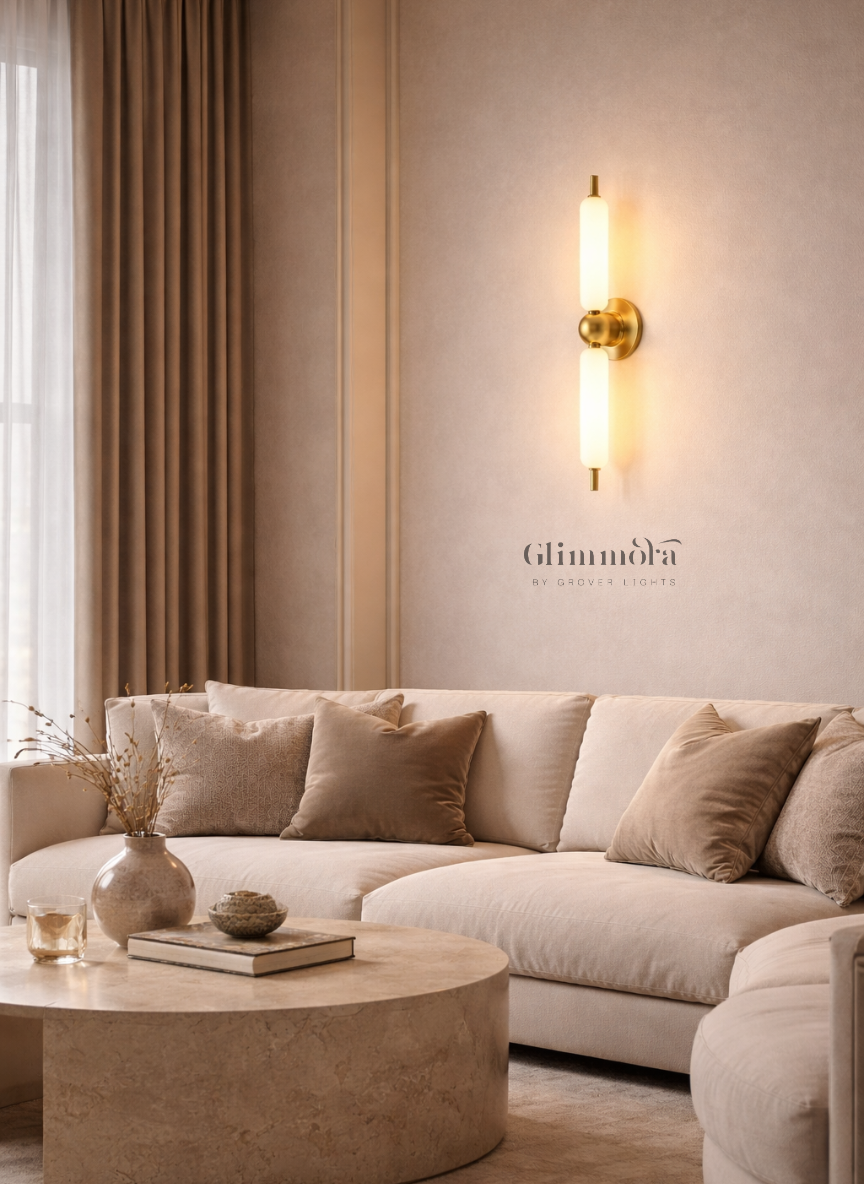 Dual Vertical LED Wall Sconce with Style Accent