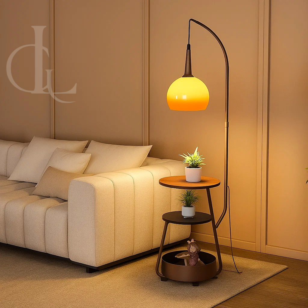 Vintage Glass Style Floor Lamp