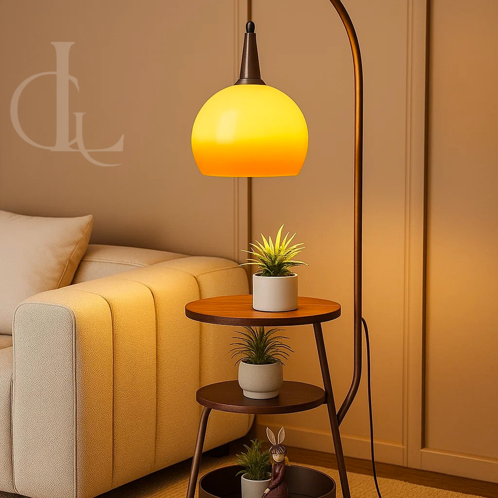 Vintage Glass Style Floor Lamp