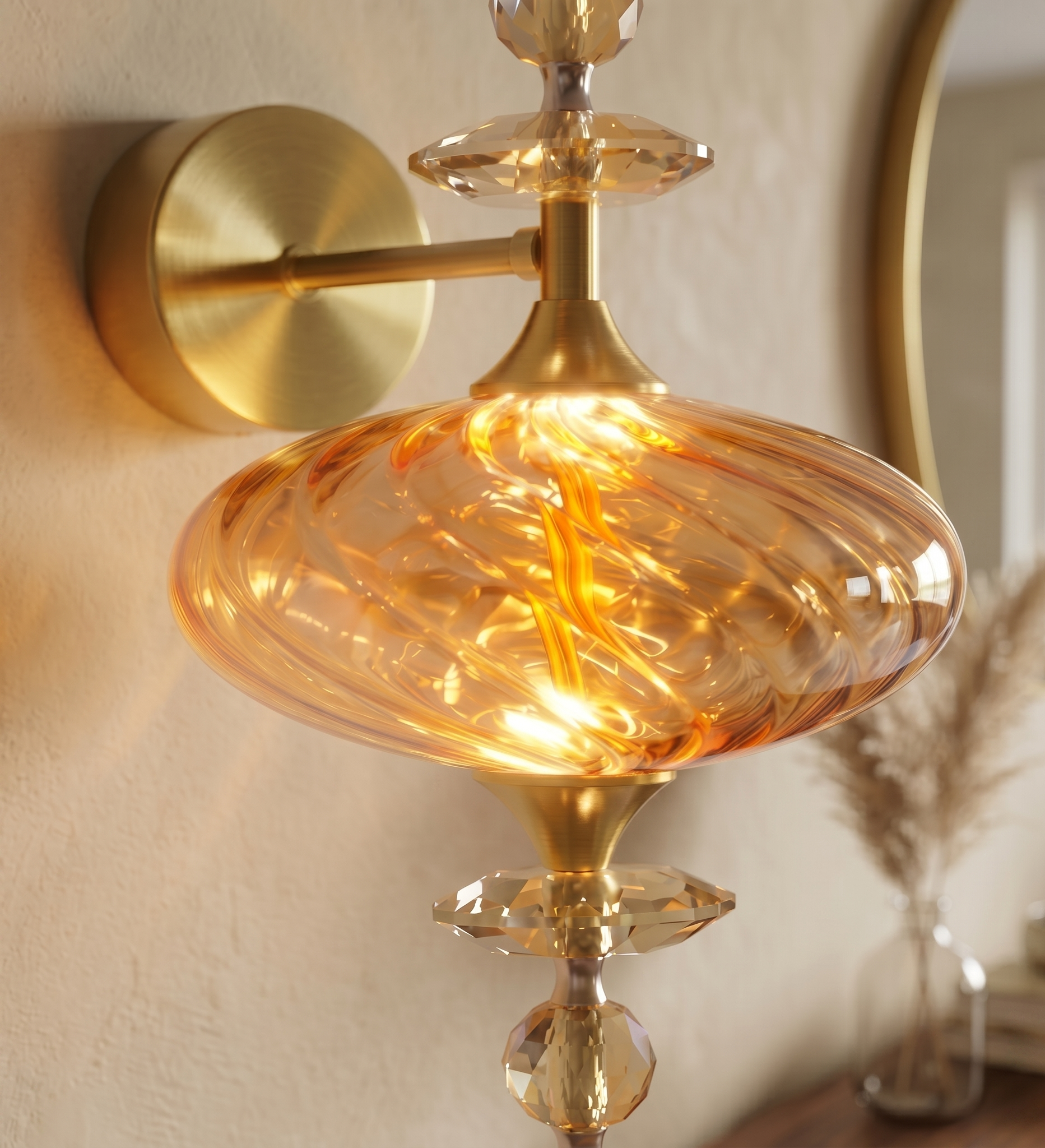Amber Jewel Wall Light