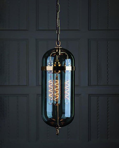 Vintage Industrial Cage Pendant Light - Smoke