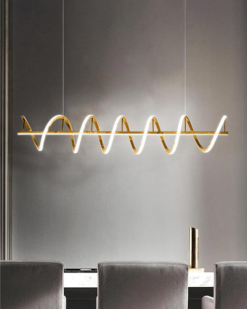 Glossy Gold LED Pendant Chandelier