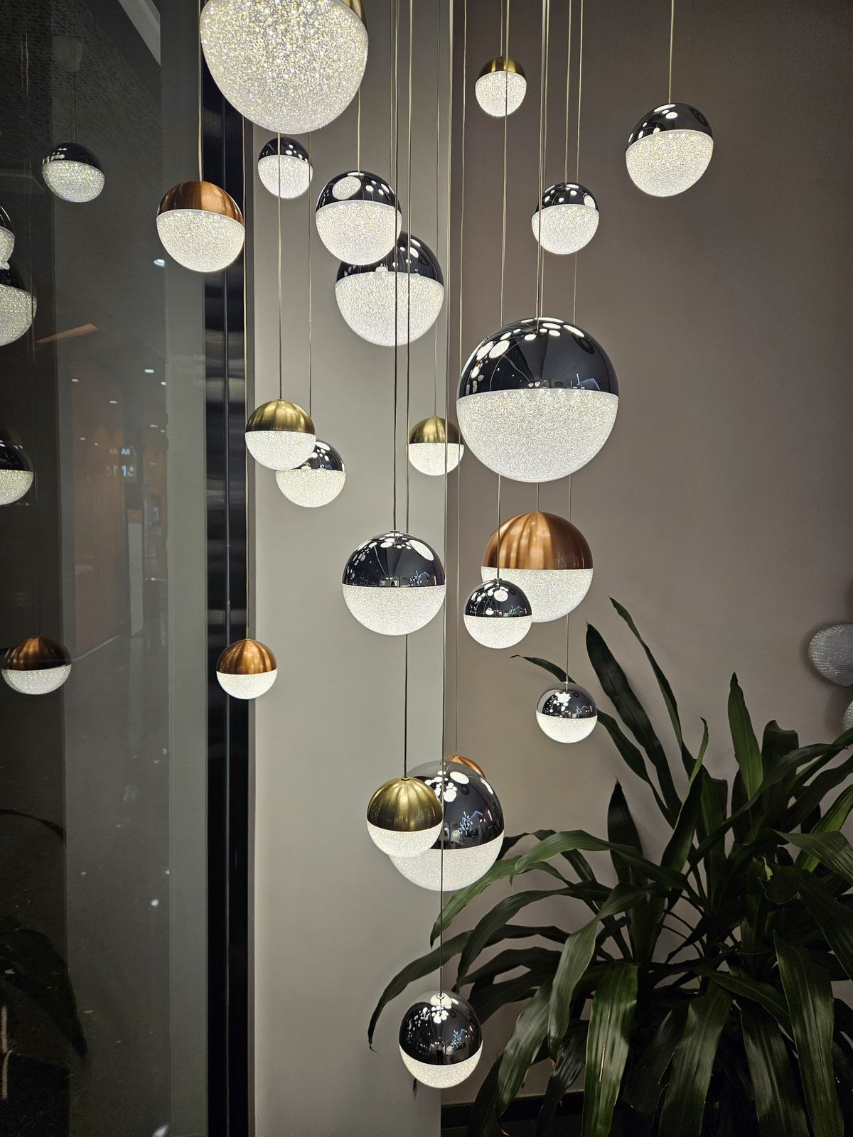 Elara’s Tricolor Sphere Chandelier