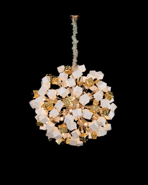 Contemporary Cube Cluster Chandelier - 40 Bulbs