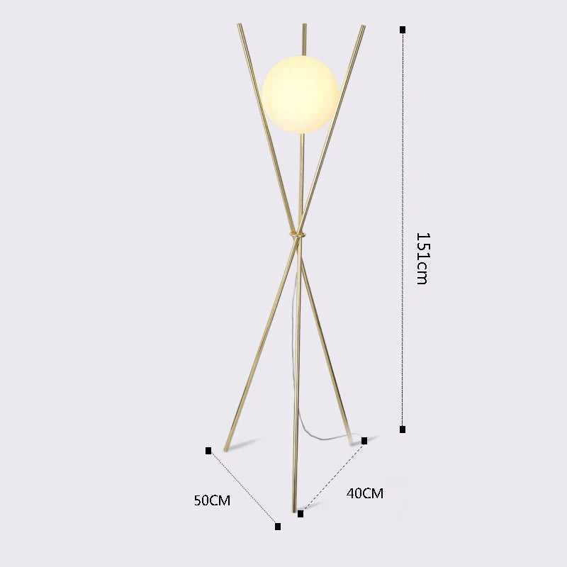 Gold Tripod Floor Lamp
