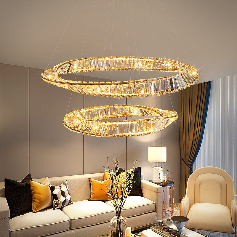 Shimmer Works (Round) Modern Style Crystal Ring Chandelier