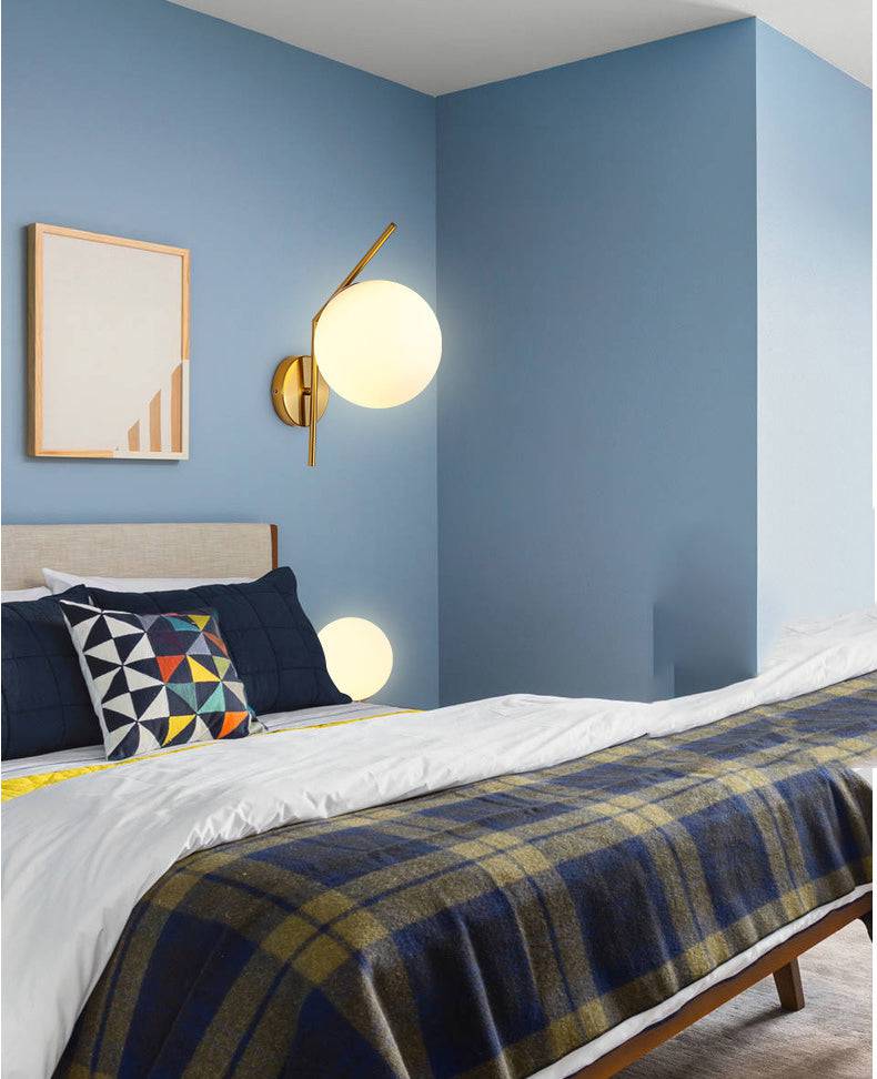 Golden Bend Glow: Frosted Ball Wall Show Light