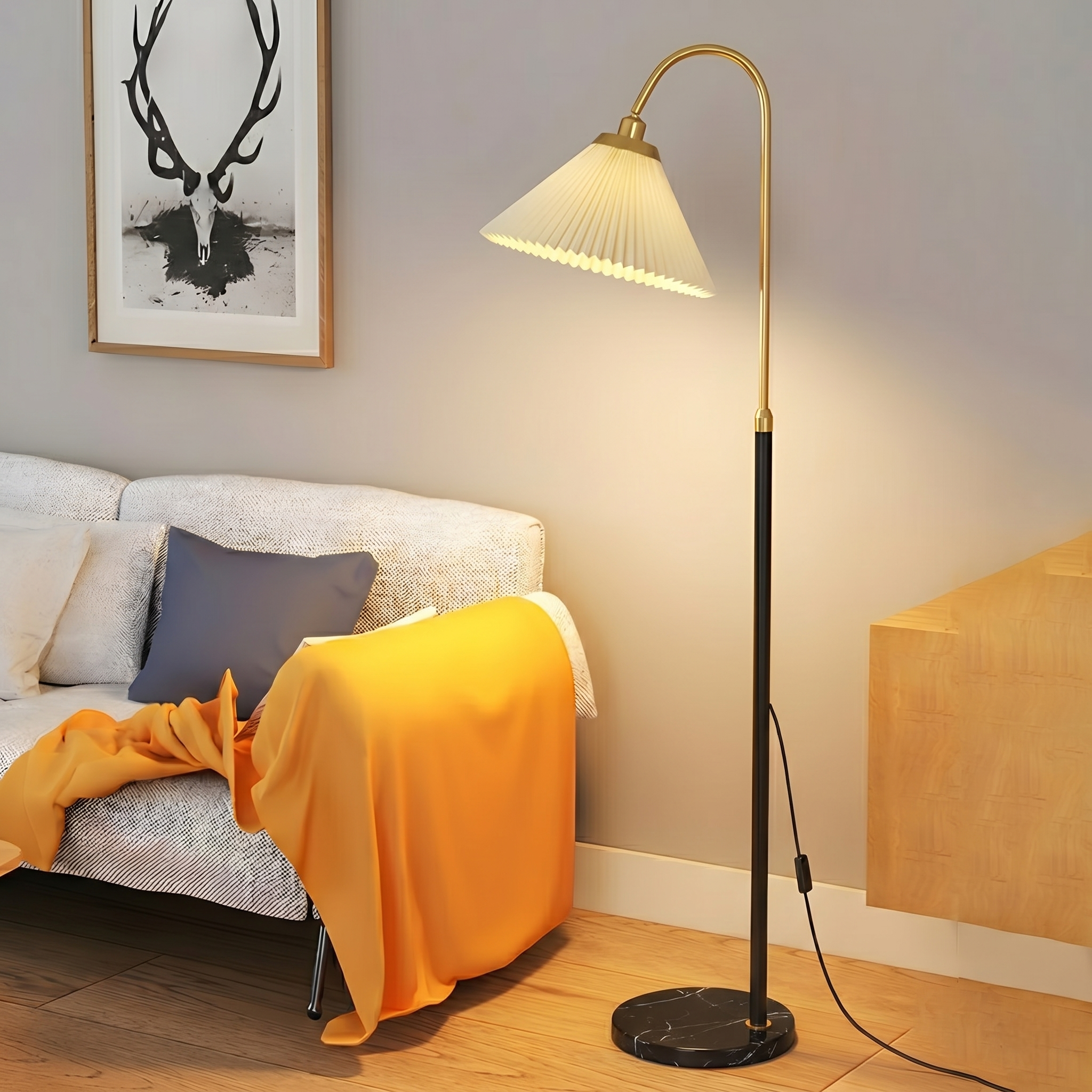 Pleated Shade Floor Lamp
