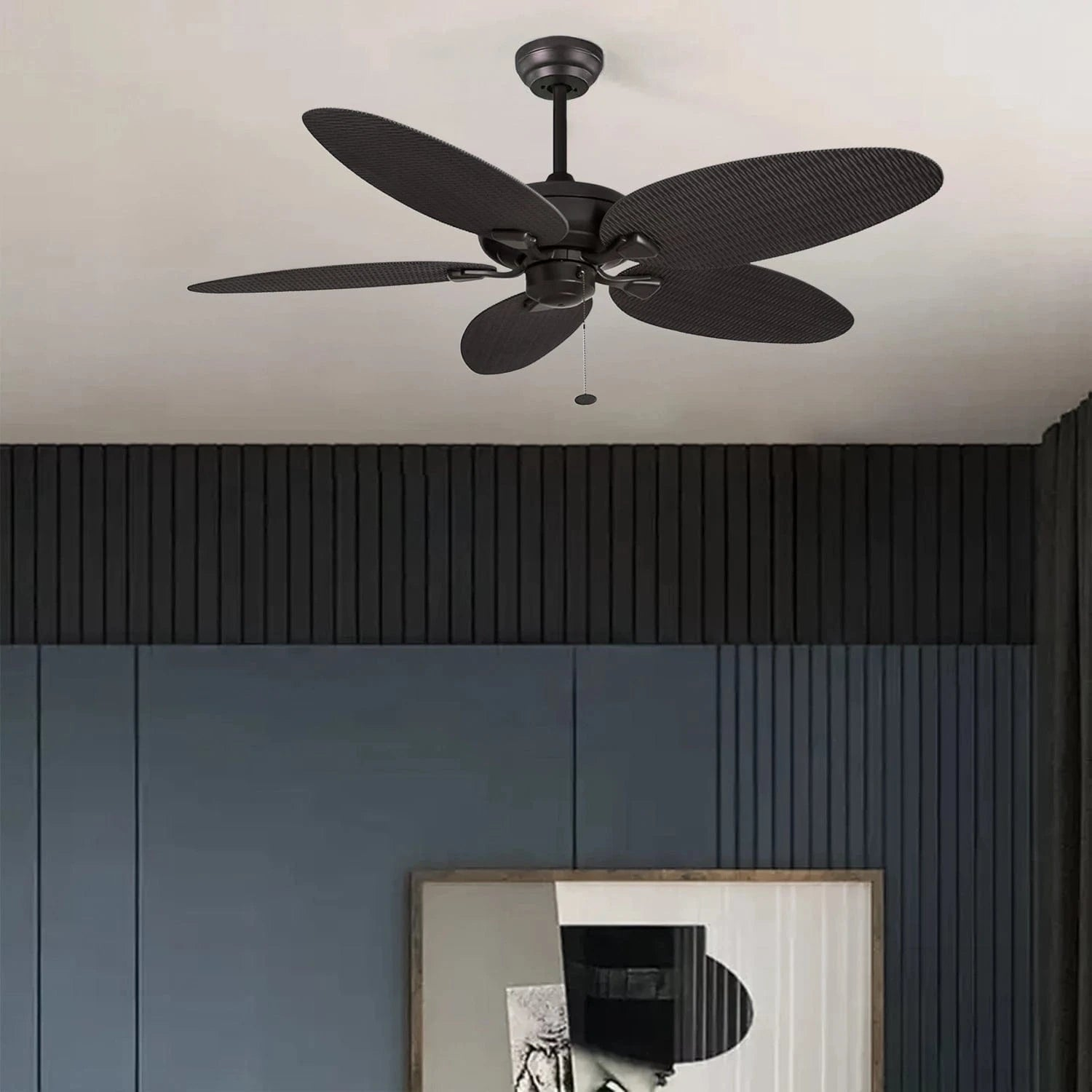 Nature's Swirl (52 Inches Span, Black) Ceiling Fan