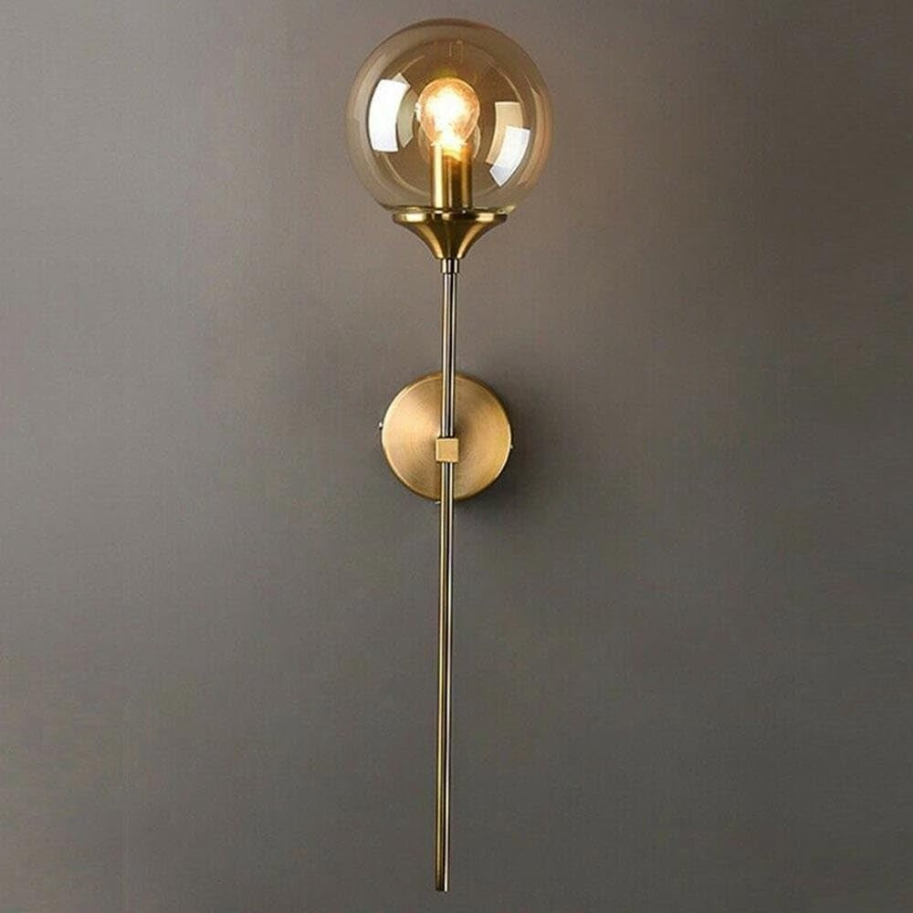Modern Gold Finish Glass Ball Light Wall Lamp