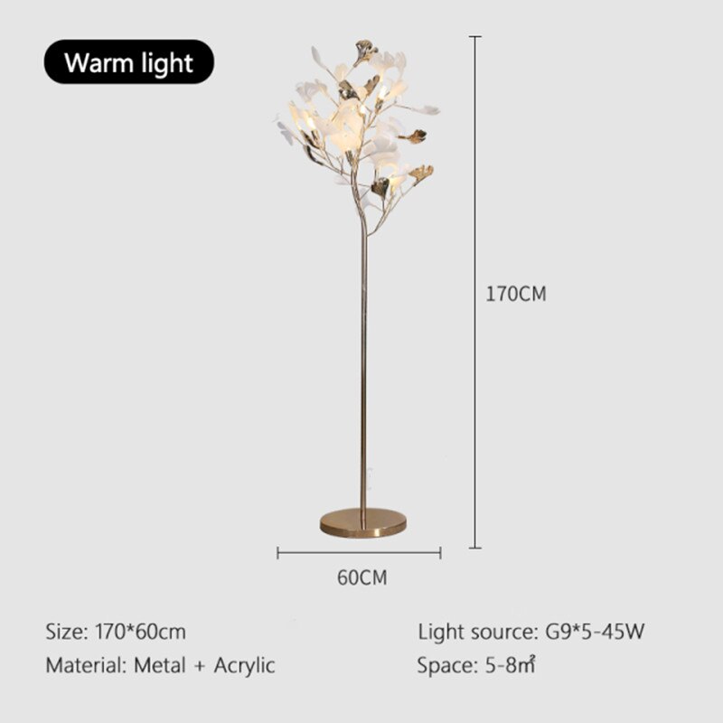 Smokey Glass Tree Floor Lamp