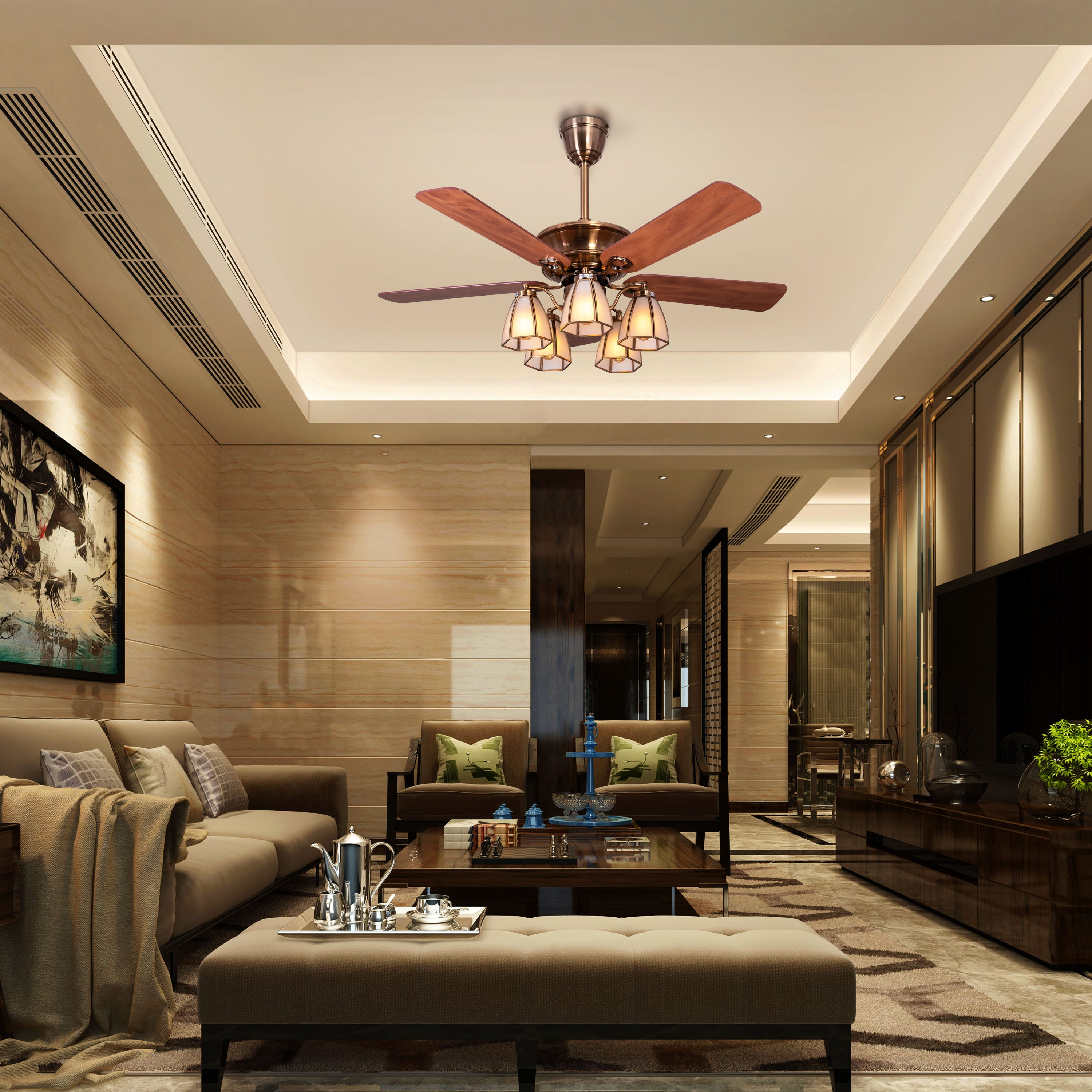 Caramel Valley (48 Inches Span, Teak Finish) Ceiling Fan