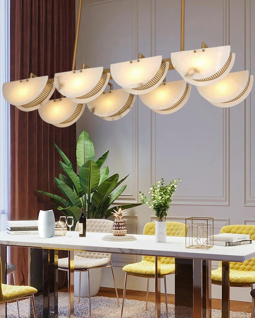 Luxury Marbel Interior Rectangular Chandelier - 8L