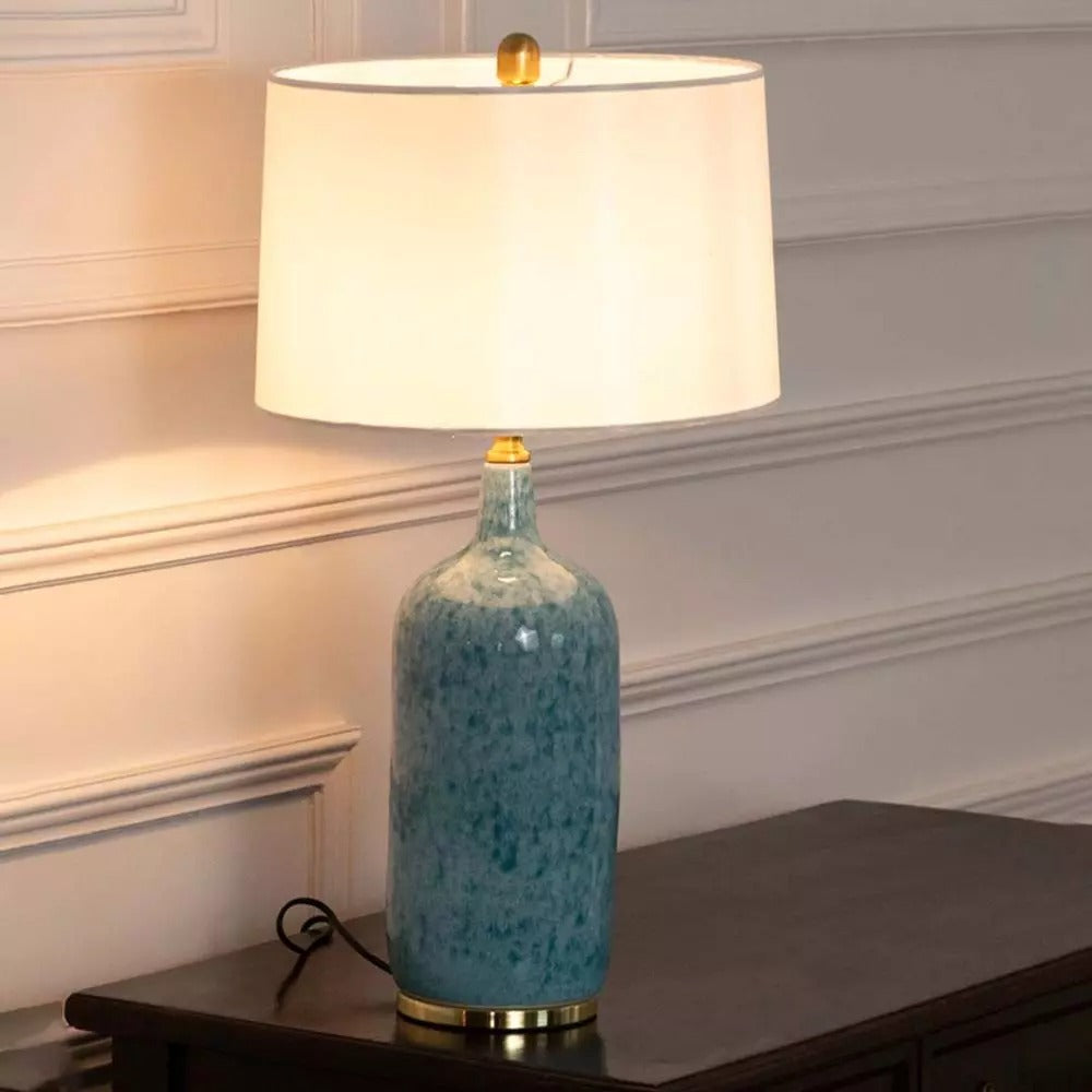 Ocean Breeze Ceramic Table Lamp with White Shade