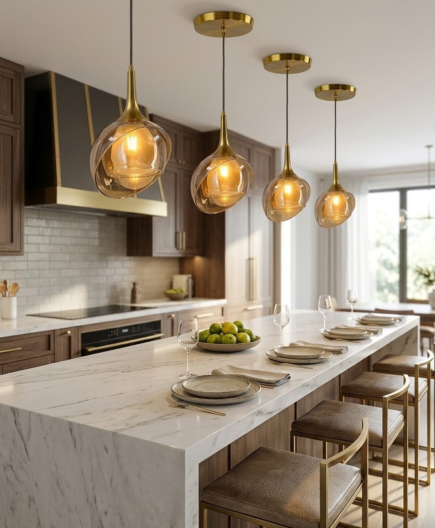 Sculpted in Amber Hanging Light