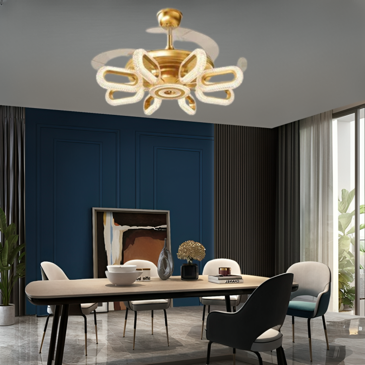 Crystal Wormhole Chandelier Ceiling Fan