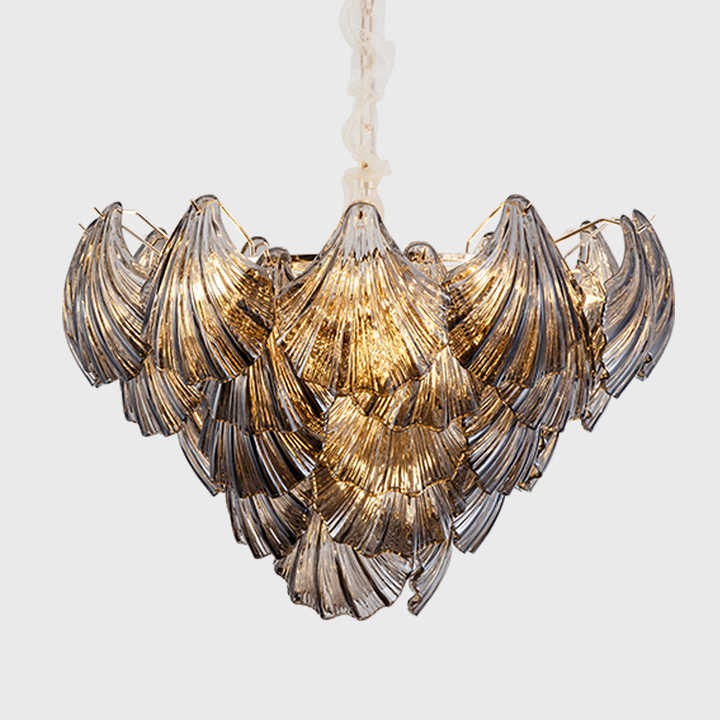 Luxury Smoky Grey Glass Chandelier