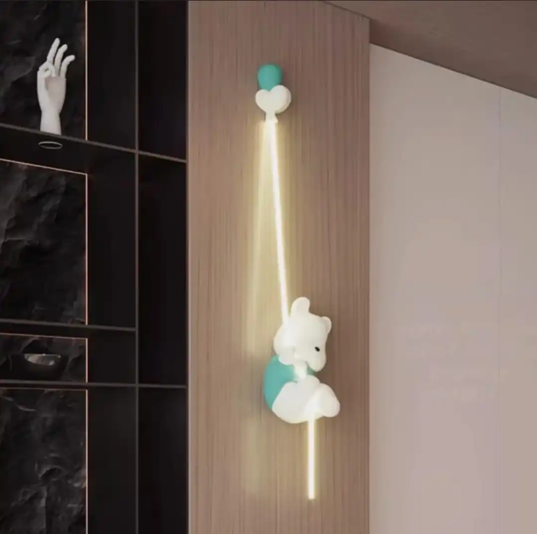 Cartoon Bear Holding Balloon Wall Light- Warm White