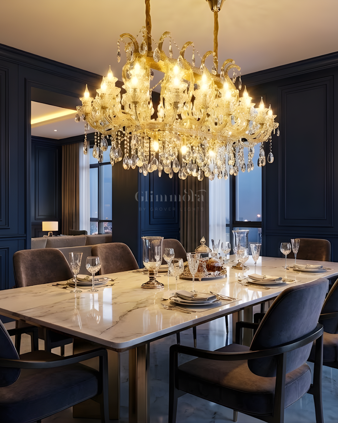 Crown of Monarchs (Gold) Crystal Chandelier