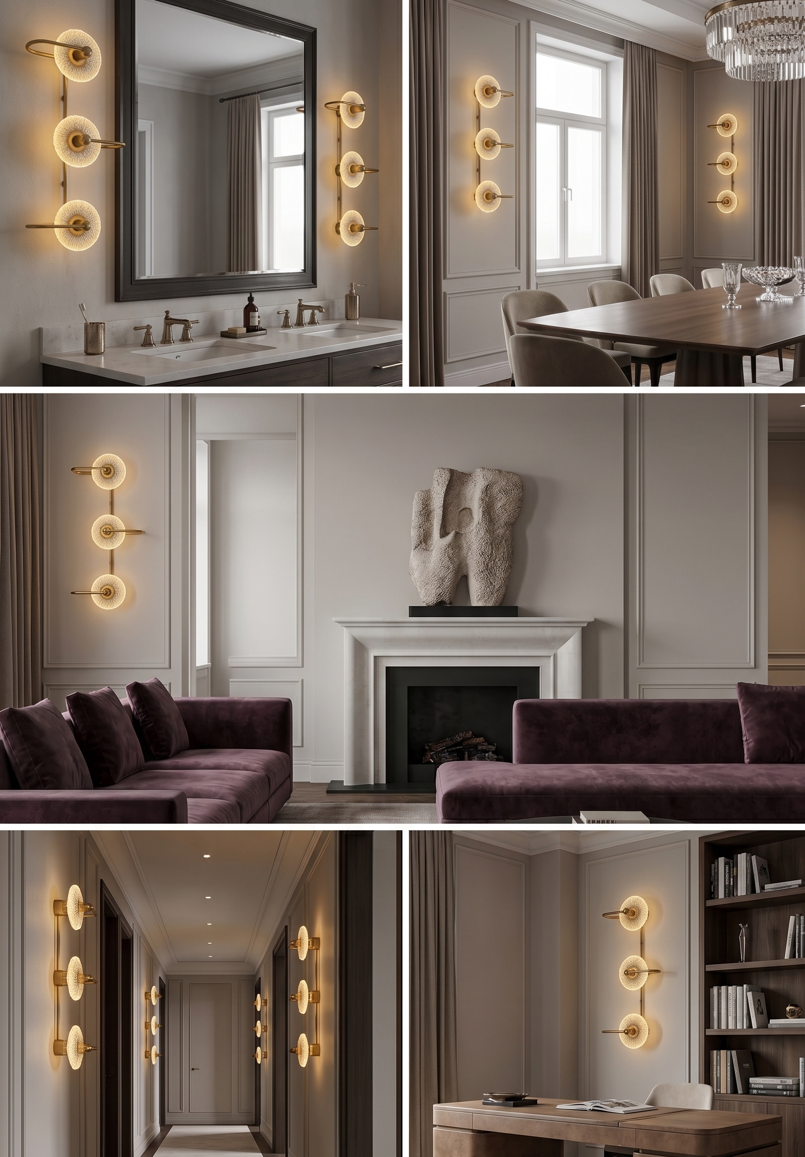 Threefold Serenity (Glass, LED) Wall Light