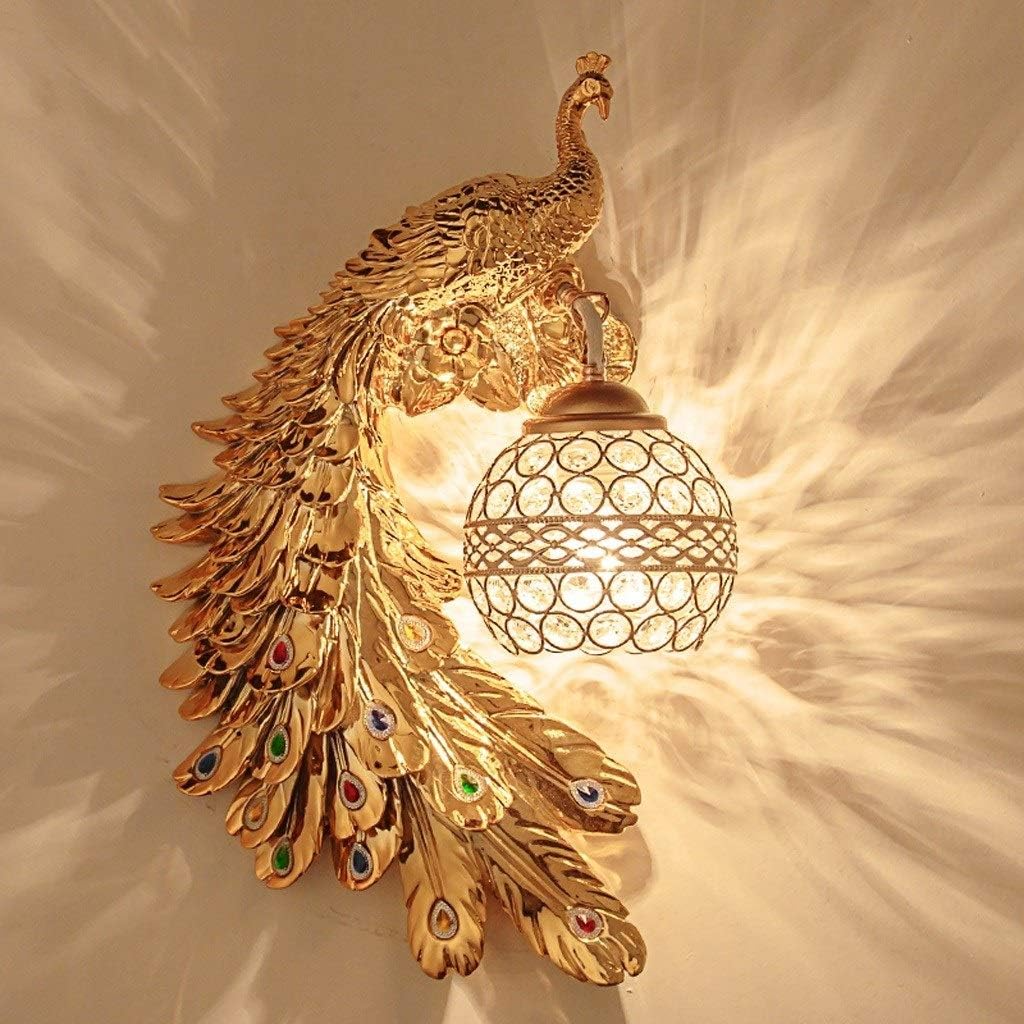 Avian Azure Peacock (Gold) Wall Light