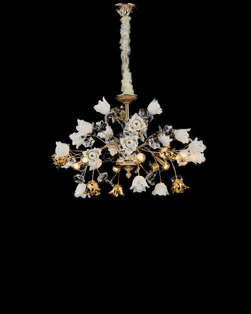 Luxury Blossom Bouquet Chandelier - 6 Bulbs