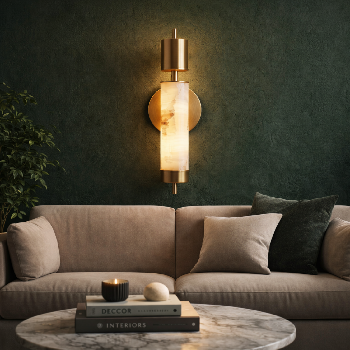 Luxury Gold Marble LED Wall Sconce