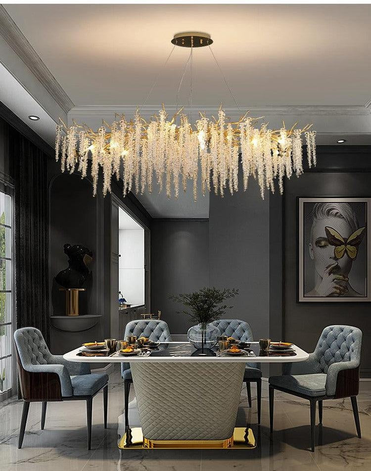 1600mm Long Golden Long Drop Crystal Chandelier