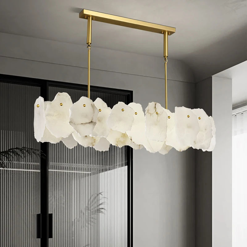 Restaurant Villa bar Alabaster Long Chandelier