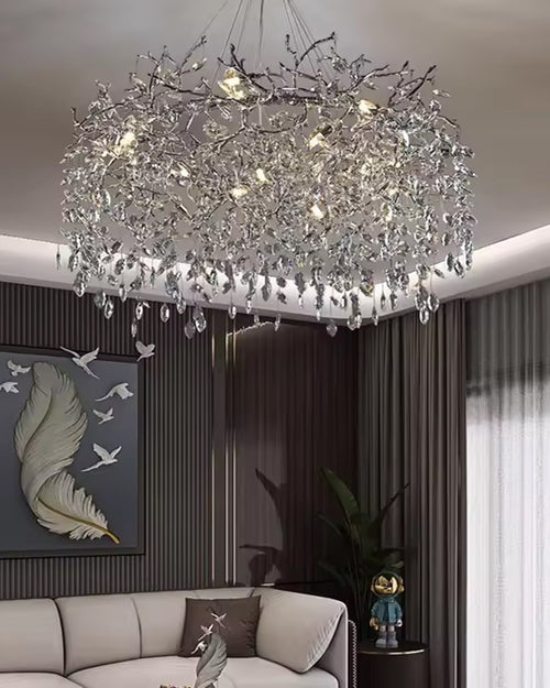 Crystal Branch Chandelier - Crome