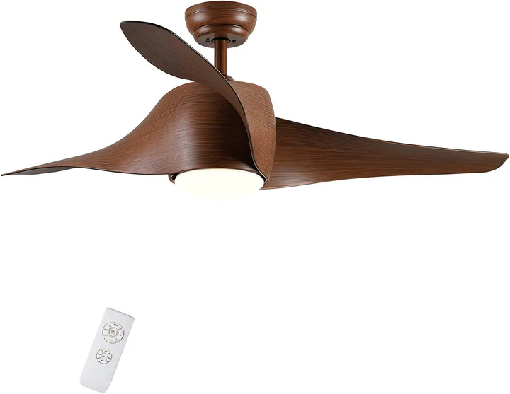 Ceiling Fan With Lights And Remote Control In Walnut Finish