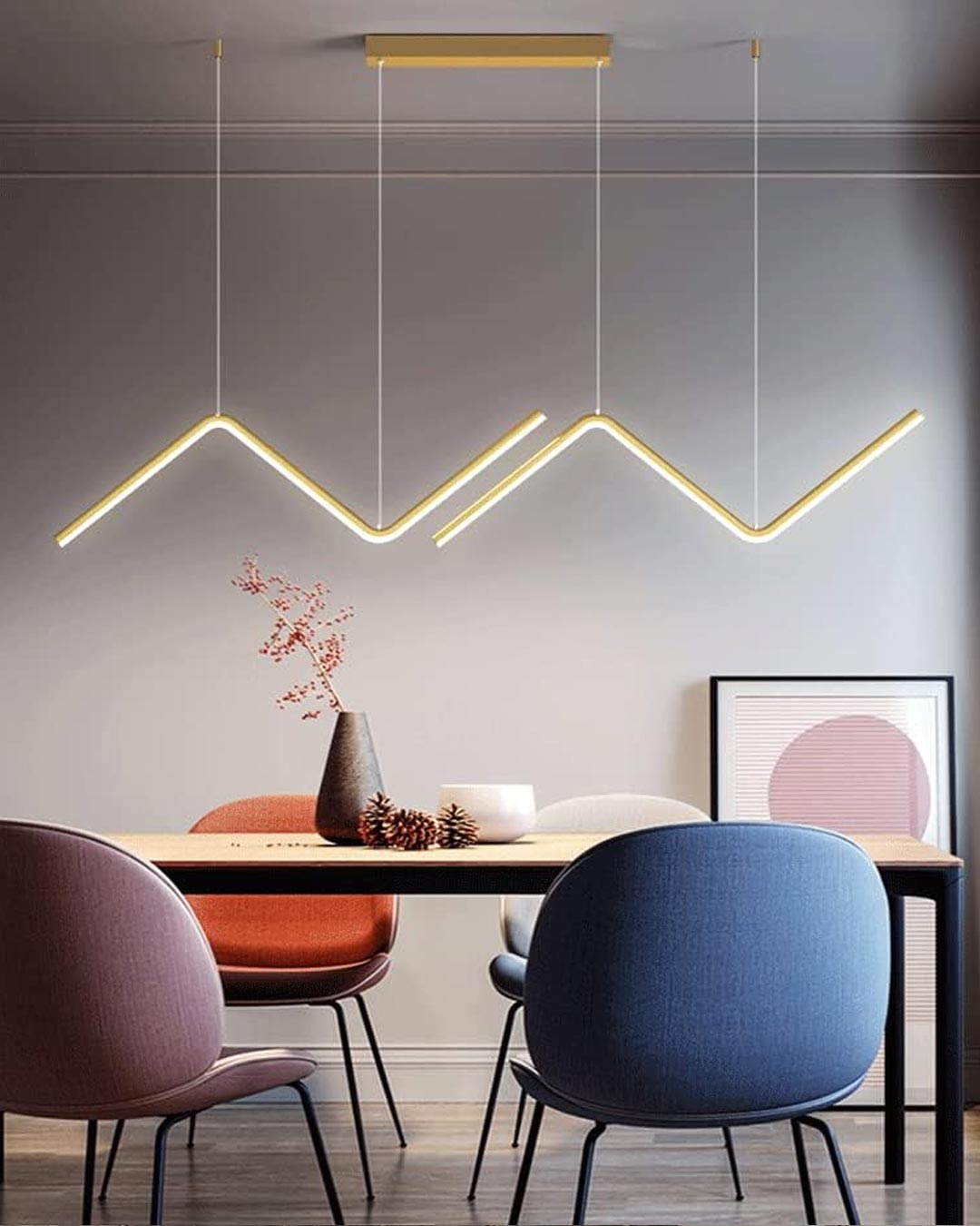 Zig Zag LED Pendant - Gold