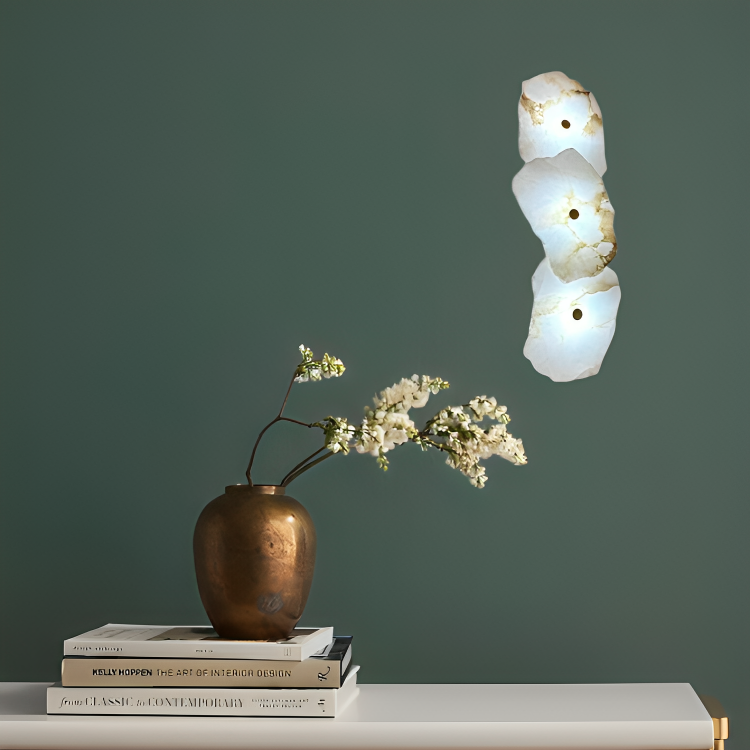 Light Natural Marble Linear Wall Light – Glimmora by Grover Lights