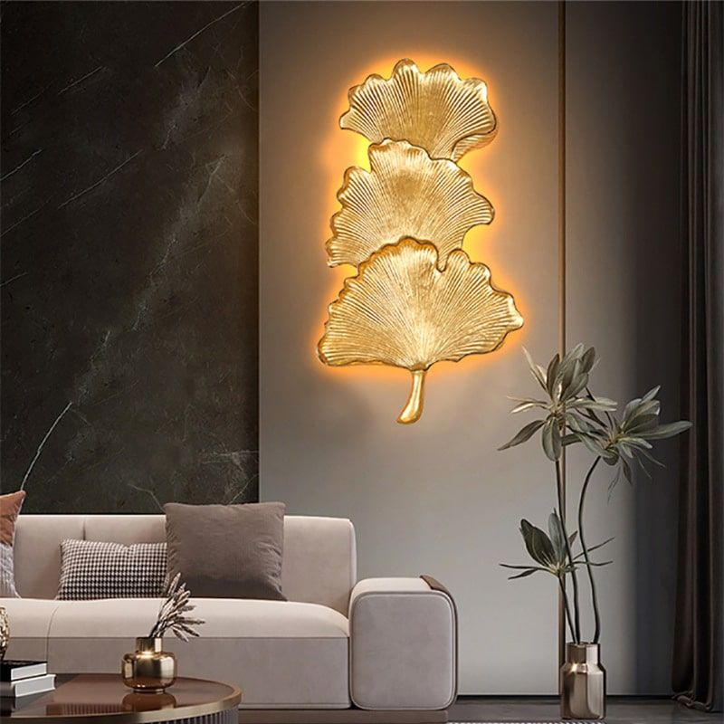 Modern Golden Leaf Wall Light