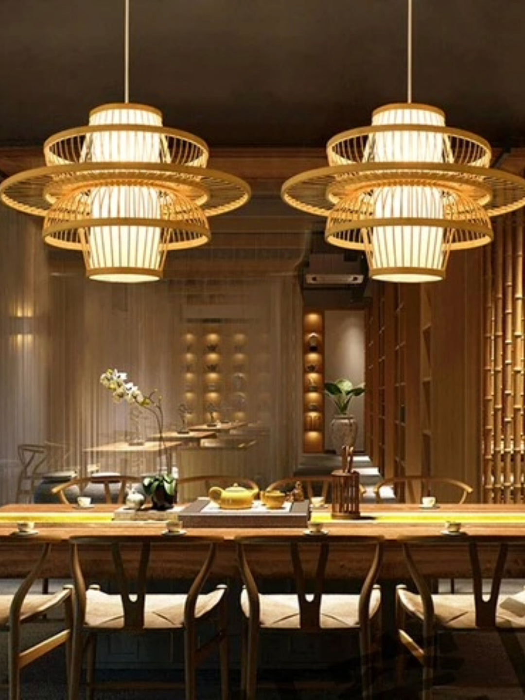 Bamboo Pendant Light for Living Room