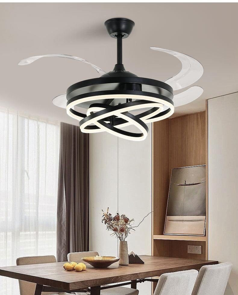 Lustro (Black) Ceiling Fan Chandelier