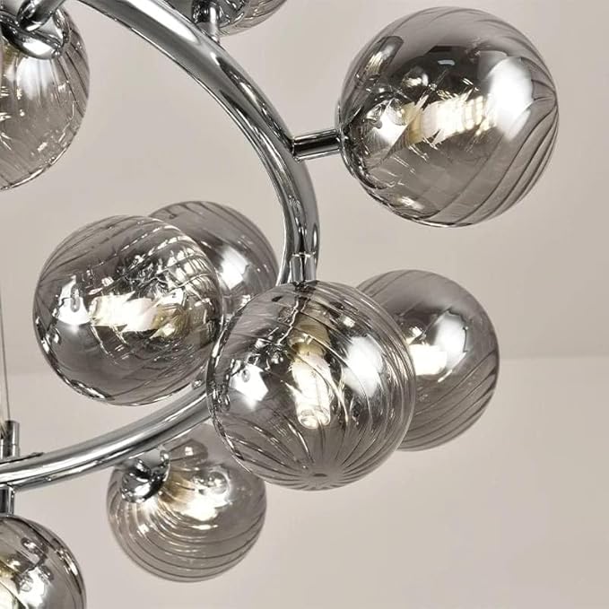 Light Silver Glass Chandelier Lights