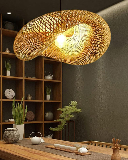Vintage Bamboo Rattan Chandelier