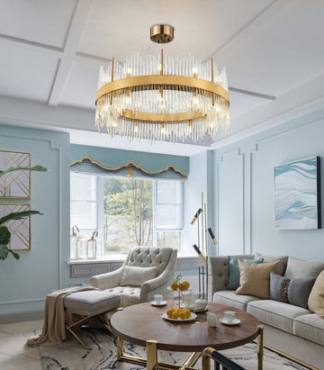 Crystal Metal Brass Gold Led Chandelier