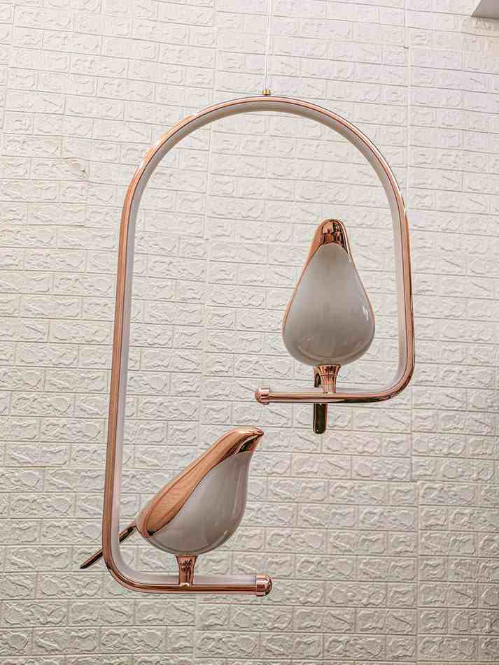 Optimistic Bird Pair Hanging Light