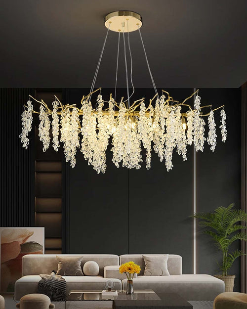 Modern Crystal Tree Branch Chandelier - 120 Cm