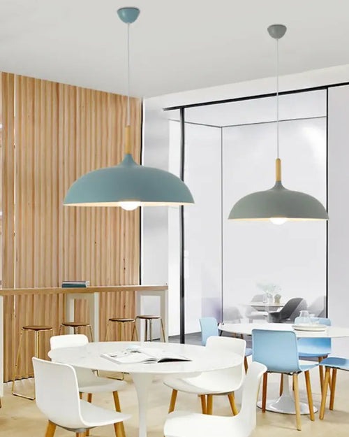 Industrial Hanging Pendant Light - Green