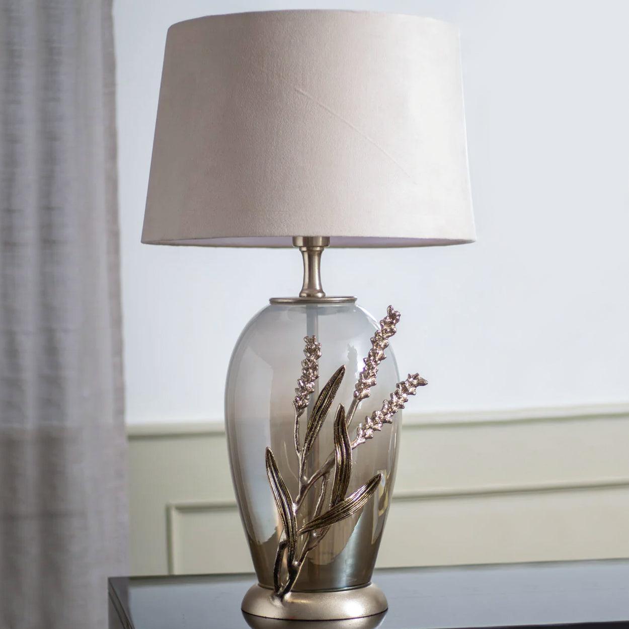 Glass And Metal Table Lamp