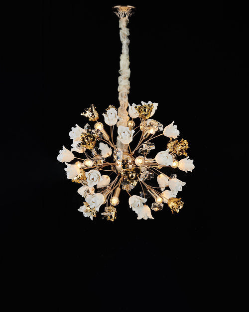 Modern Floral Bouquet Chandelier - 12 Bulbs