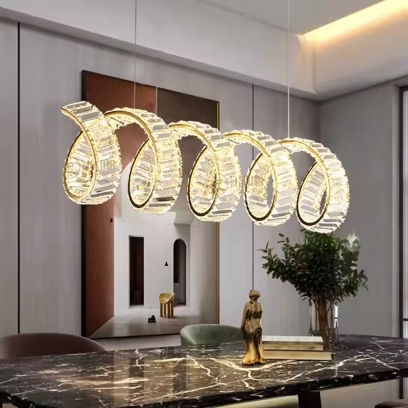Modern Luxury Single Ring Crystal Chandelier