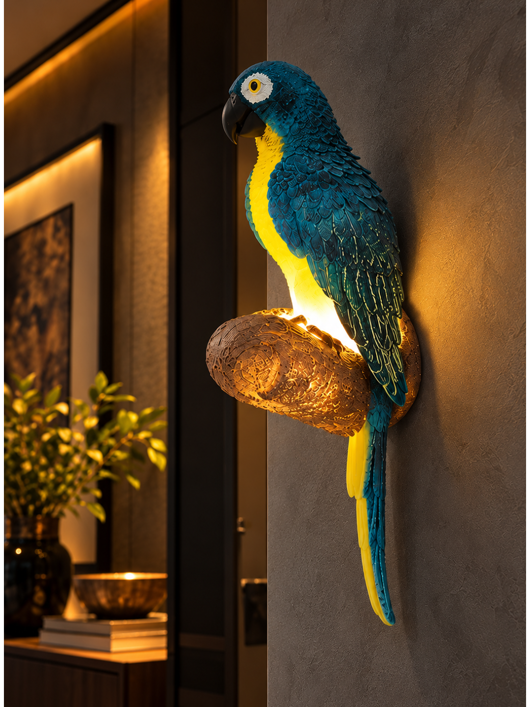 Tropical Parrot Wall Lamp